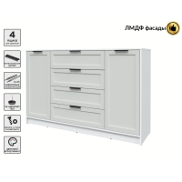 Тумба Тренд КТ-Т160 (Белый ЛДСП/ Грэй ЛМДФ) Ш1600 В1020 Г451